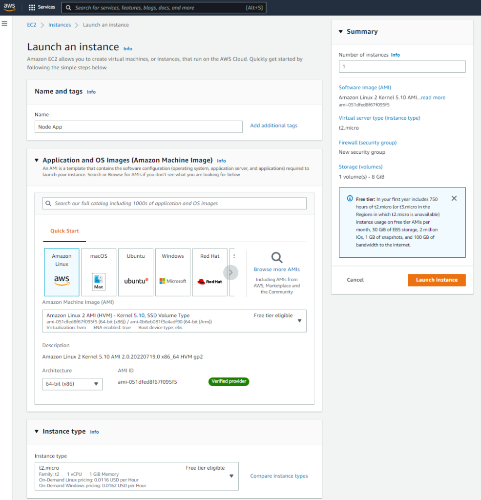 AWS EC2 launch board